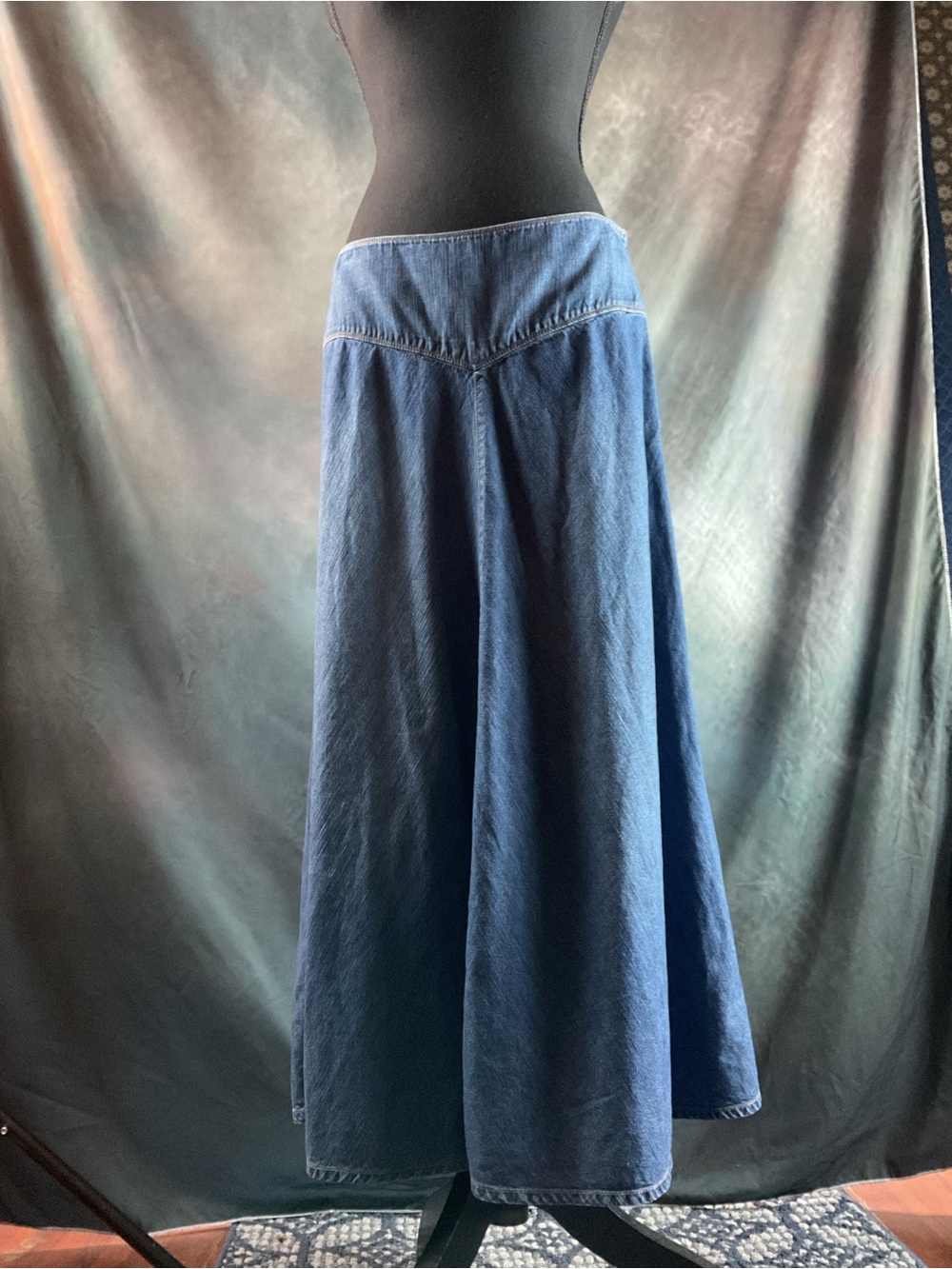 Vintage Ralph Lauren Denim A-Line Maxi Skirt - Picture 2 of 6